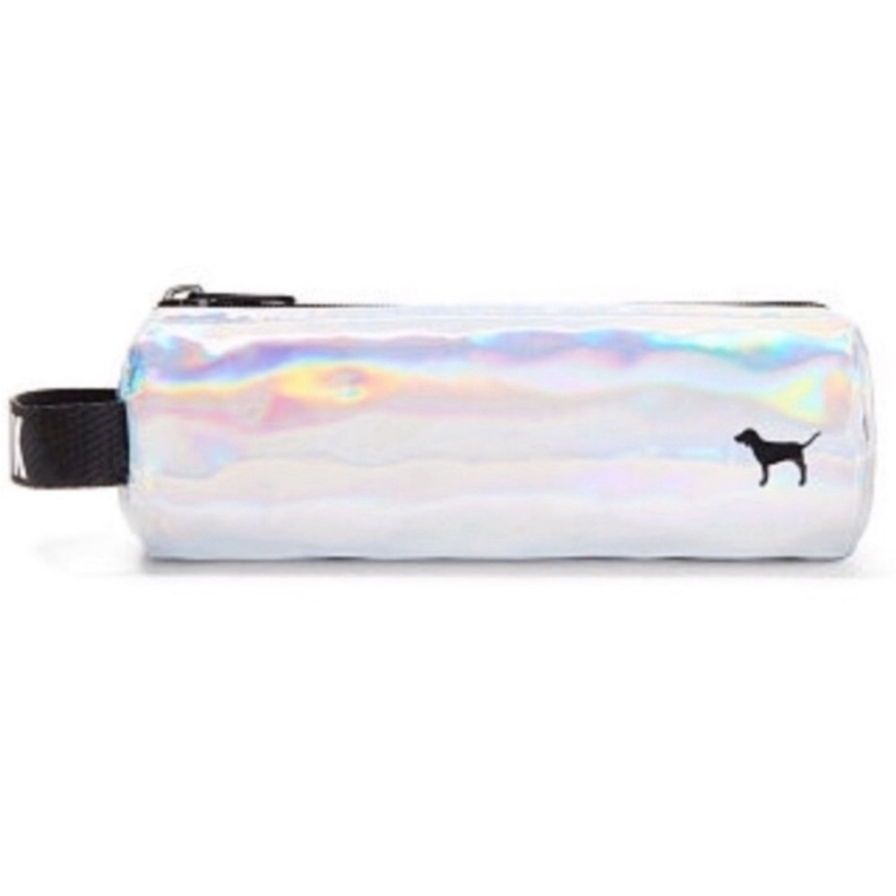 NWOT🔹HTF🔹PINK VICTORIA SECRET IRIDESCENT/HOLOGRAPHIC MAKEUP/PENCIL CASE